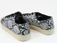 Olivia Miller Lace-up Sneaker (Women's) - Black Snake Print - Sz 6; 36 EU