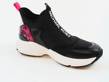 Michael Kors Willow Slip On Sneaker (Women's) - Black/Wht/Pk - Left.8; Right.8.5