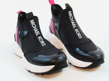 Michael Kors Willow Slip On Sneaker (Women's) - Black/Wht/Pk - Left.8; Right.8.5