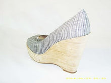 Splendid Women's Layla Striped Platform Wedge - Smoke Linen - 9.5 M