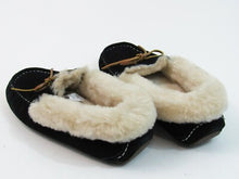 Fleece Lined Moccasin Slipper (Women's) - Black - Sz 40 EU