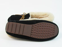 Fleece Lined Moccasin Slipper (Women's) - Black - Sz 40 EU
