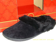 Charter Club Women's Micro-Velour Faux Fur Slippers - Black - Sz Small (5-6)