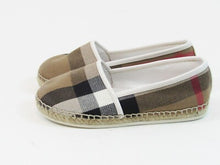 Burberry Kid Check Espadrille Flat - Off White/Tan - 27 (Kid)