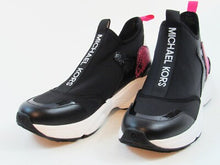 Michael Kors Willow Slip On Sneaker (Women's) - Black/Wht/Pk - Left.8; Right.8.5