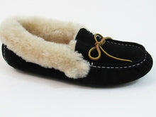 Fleece Lined Moccasin Slipper (Women's) - Black - Sz 40 EU
