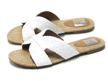 Dolce Vita Geeya Rafia Flat Slide Sandal (Women's) - Ivory - Sz 6 M