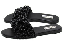 Steve Madden Knicky Beaded Flat Slide Sandal (Women's) - Black - Sz 6 M