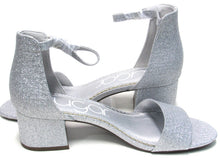 Sugar Noelle Block Heel Ankle Strap Sandal - Silver Sparkle - 9 M; 40 EU