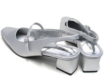 Easy Street Cameo Slingback Mary Jane Pump (Women's) - Silver Satin - Sz 9.5 M