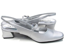 Easy Street Cameo Slingback Mary Jane Pump (Women's) - Silver Satin - Sz 9.5 M