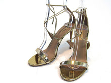 Aquazzura Linda Ankle-Strap Heeled Sandal (Women's) - Gold - Sz 7.5 M; 38 EU