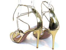 Aquazzura Linda Ankle-Strap Heeled Sandal (Women's) - Gold - Sz 7.5 M; 38 EU