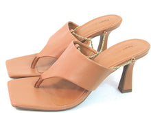 Open Edit Quentin Heeled Square Toe Sandal - Tan - 7.5 M; 37.5 EU