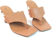 Open Edit Quentin Heeled Square Toe Sandal - Tan - 7.5 M; 37.5 EU
