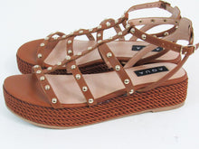 Aqua Kimm Studded Platform Sandal - Cognac - 8.5 M