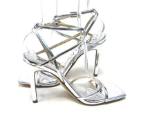 Calvin Klein Tegin Strappy Heeled Dress Sandal (Women's) - Silver - Sz 8 M
