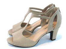 Easy Street Flash Heeled T-Strap Sandal (Women's) - Nude - Sz 10 W