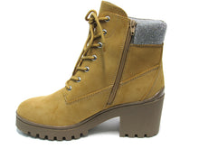 Wild Pair Bentli Embellished Lug Sole Combat Boot (Women's) - Tan - Sz 10 M