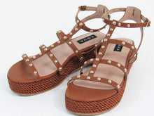 Aqua Kimm Studded Platform Sandal - Cognac - 8.5 M