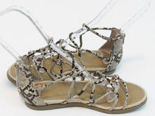 Sun + Stone Oliviah Strappy Flat Sandal (Women's) - Snake - 6 M;  EU 36.5