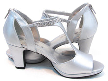 Easy Street Flash T-Strap Dress Sandal (Women's) - Silver Satin - Sz 9 M