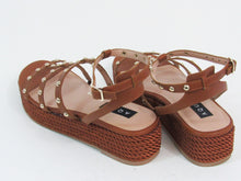 Aqua Kimm Studded Platform Sandal - Cognac - 8.5 M