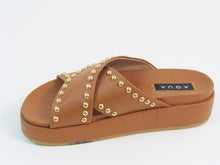 Aqua Krisa Studded Slide Platform Sandal (Women's) - Cognac - 6.5 M;  EU 37