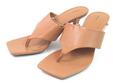 Open Edit Quentin Heeled Square Toe Sandal - Tan - 7.5 M; 37.5 EU