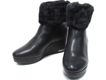 DKNY Nadra Faux Fur Wedge Ankle Boot (Women's) - Black - Sz 10 M
