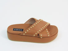 Aqua Krisa Studded Slide Platform Sandal (Women's) - Cognac - 6.5 M;  EU 37