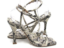 Schutz Lovi Snake Embossed Heeled Sandal (Women's) - Natural - Sz 10 B