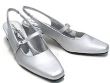 Easy Street Cameo Slingback Mary Jane Pump (Women's) - Silver Satin - Sz 9.5 M