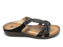 GC Shoes Alora Embellished Slide Flat Sandal (Women's) - Black - Sz 7 M