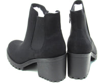 Sun + Stone Morghan Lug Sole Block Heel Ankle Boot (Women's) - Black - Sz 8 M