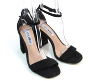 Steve Madden Dillion Ankle Strap Two Piece Block Heel Sandal - Black - 6.5 M