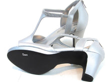 Easy Street Flash T-Strap Dress Sandal (Women's) - Silver Satin - Sz 9 M
