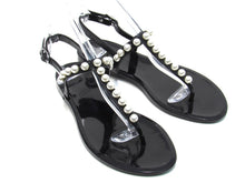 Stuart Weitzman Goldie Jelly Thong Sandals (Women's) - Black - Sz 7 M (REPAIRED)
