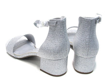 Sugar Noelle Block Heel Ankle Strap Sandal - Silver Sparkle - 9 M; 40 EU