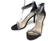 Nina Vauna Ankle Strap Evening Sandal (Women's) - Black Satin - Sz 10 M