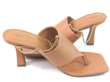 Open Edit Quentin Heeled Square Toe Sandal - Tan - 7.5 M; 37.5 EU