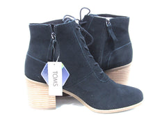 Toms Evelyn Lace-Up Ankle Boot (Women's) - Black Suede - Sz 12 M