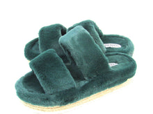 Olivia Miller Ortona Faux Fur Platform Sandal (Women's) - Dark Green - 8 M