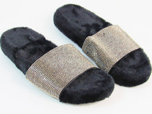 INC International Concepts Feymin Faux Fur Slipper (Women's) - Black/Slvr - 5 M