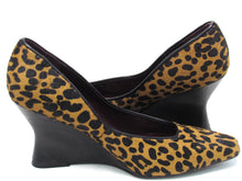 Franco Sarto Carina Square Toe Wedge Heel (Women's) - Brown (Calf Hair) - Sz 8 M