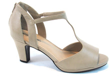Easy Street Flash Heeled T-Strap Sandal (Women's) - Nude - Sz 10 W