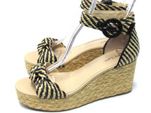 On 34th Nihari Ankle-Strap Platform Wedge (Women's) - Black/Natural - Sz 10 M