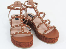 Aqua Kimm Studded Platform Sandal - Cognac - 8.5 M