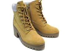 Wild Pair Bentli Embellished Lug Sole Combat Boot (Women's) - Tan - Sz 10 M
