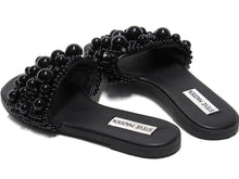 Steve Madden Knicky Beaded Flat Slide Sandal (Women's) - Black - Sz 6 M